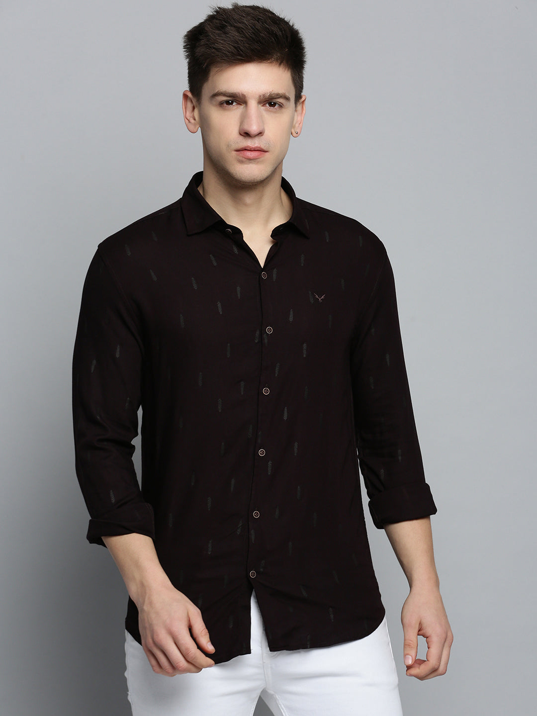 Men Red Printed Casual Shirt