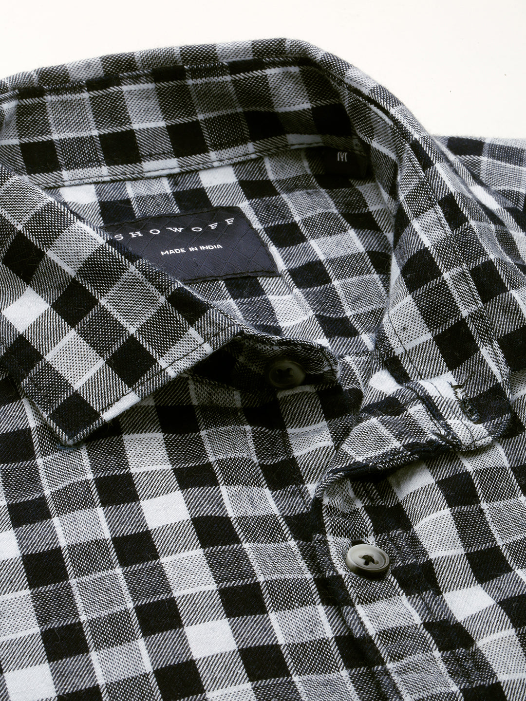 Men Navy Checked Casual Shirt