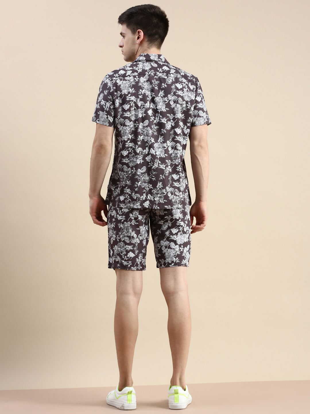 Men Grey Printed Casual Co ord Set