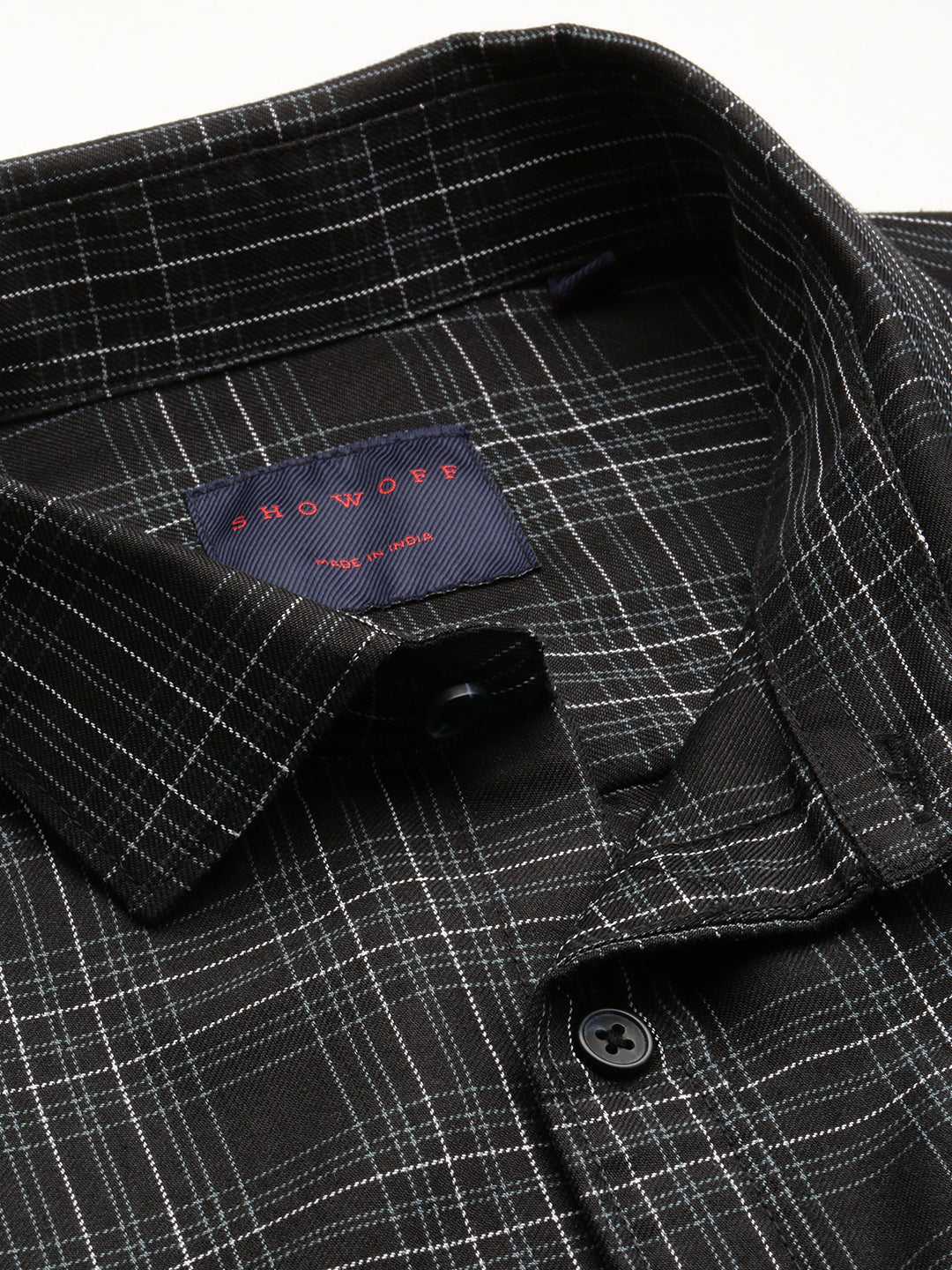 Men Black Checked Casual Shirt