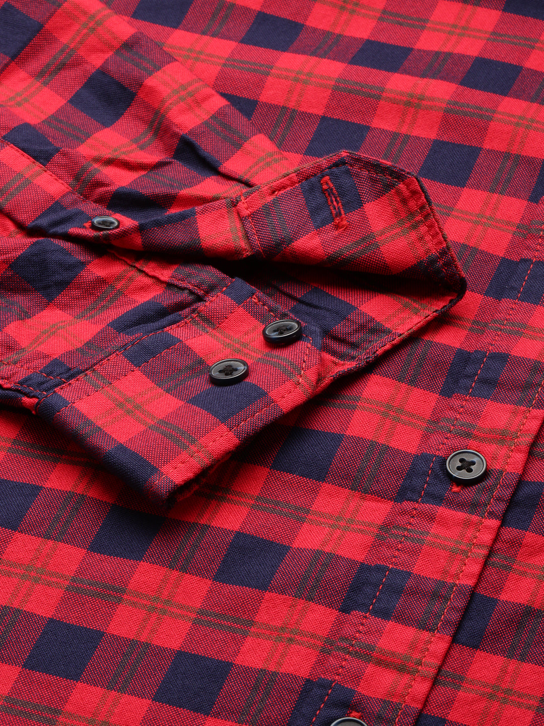 Men Red Checked Casual Shirt