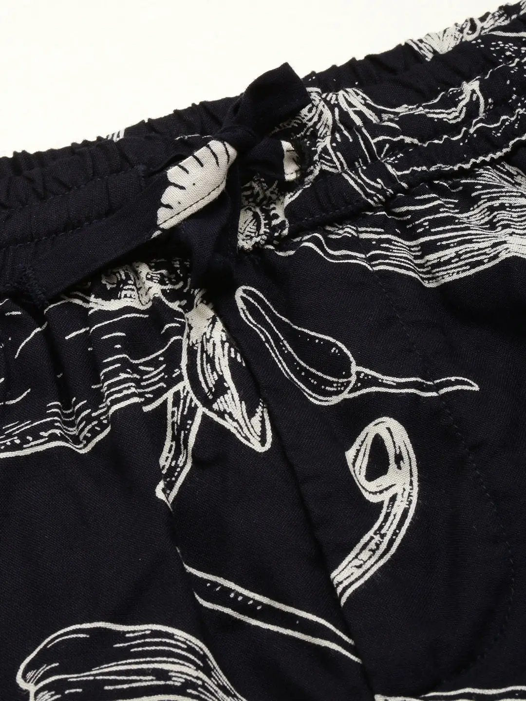 Men's Navy Printed Casual Co-Ords Set