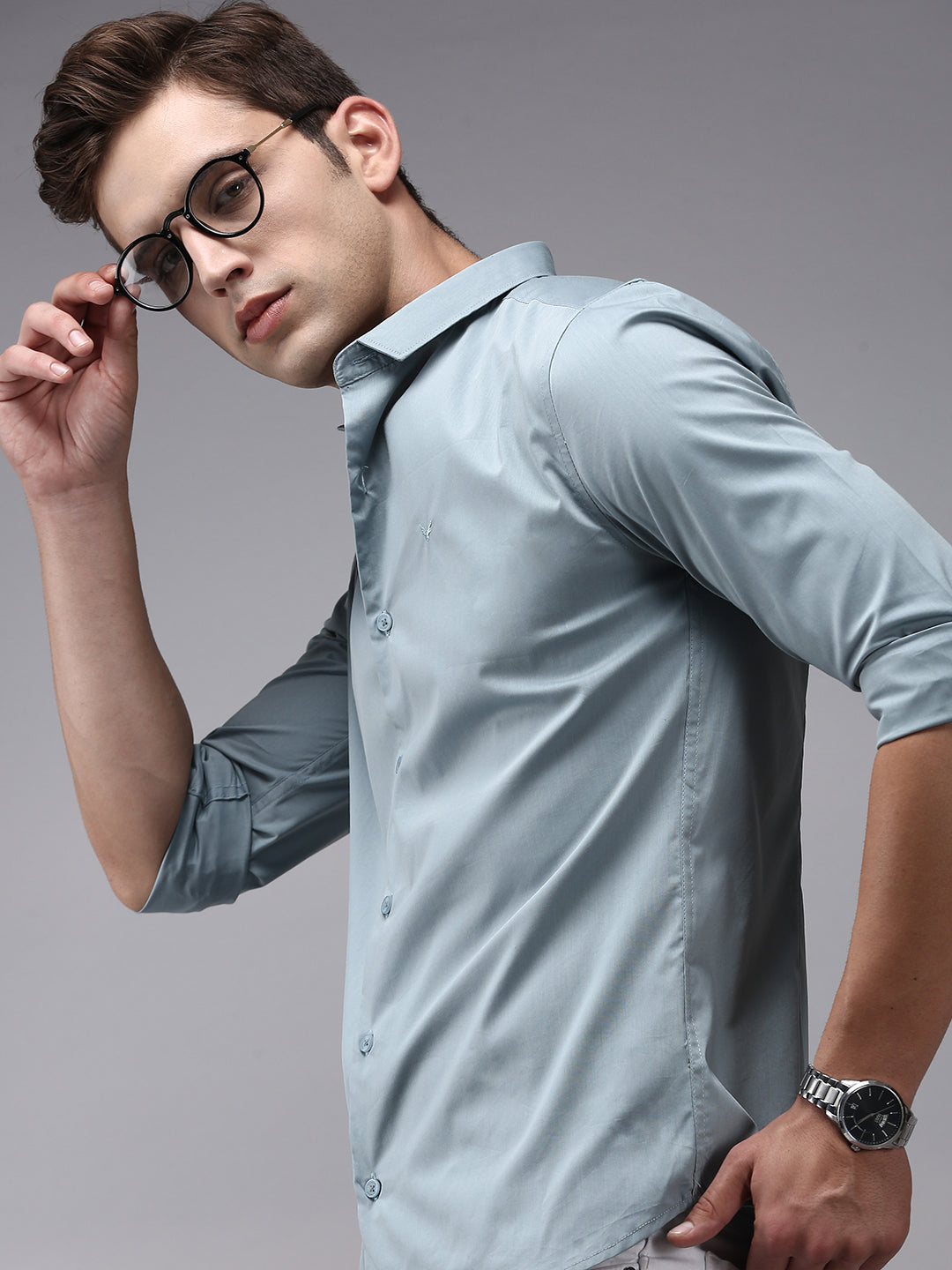 Men's Blue Comfort Casual Cotton Shirt