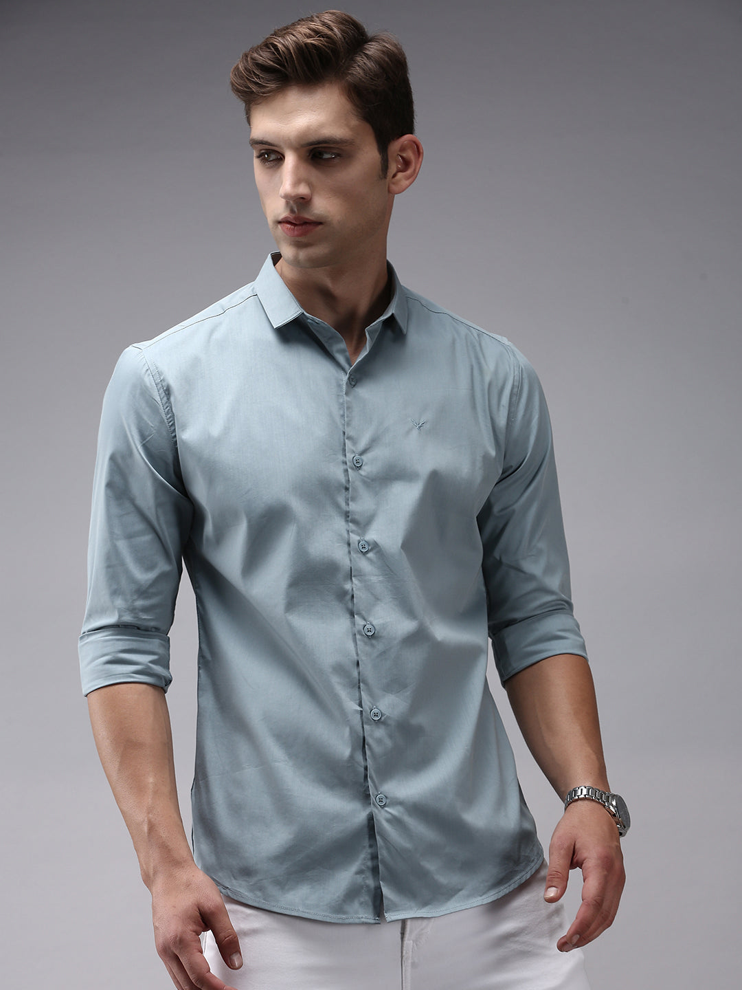 Men's Blue Comfort Casual Cotton Shirt