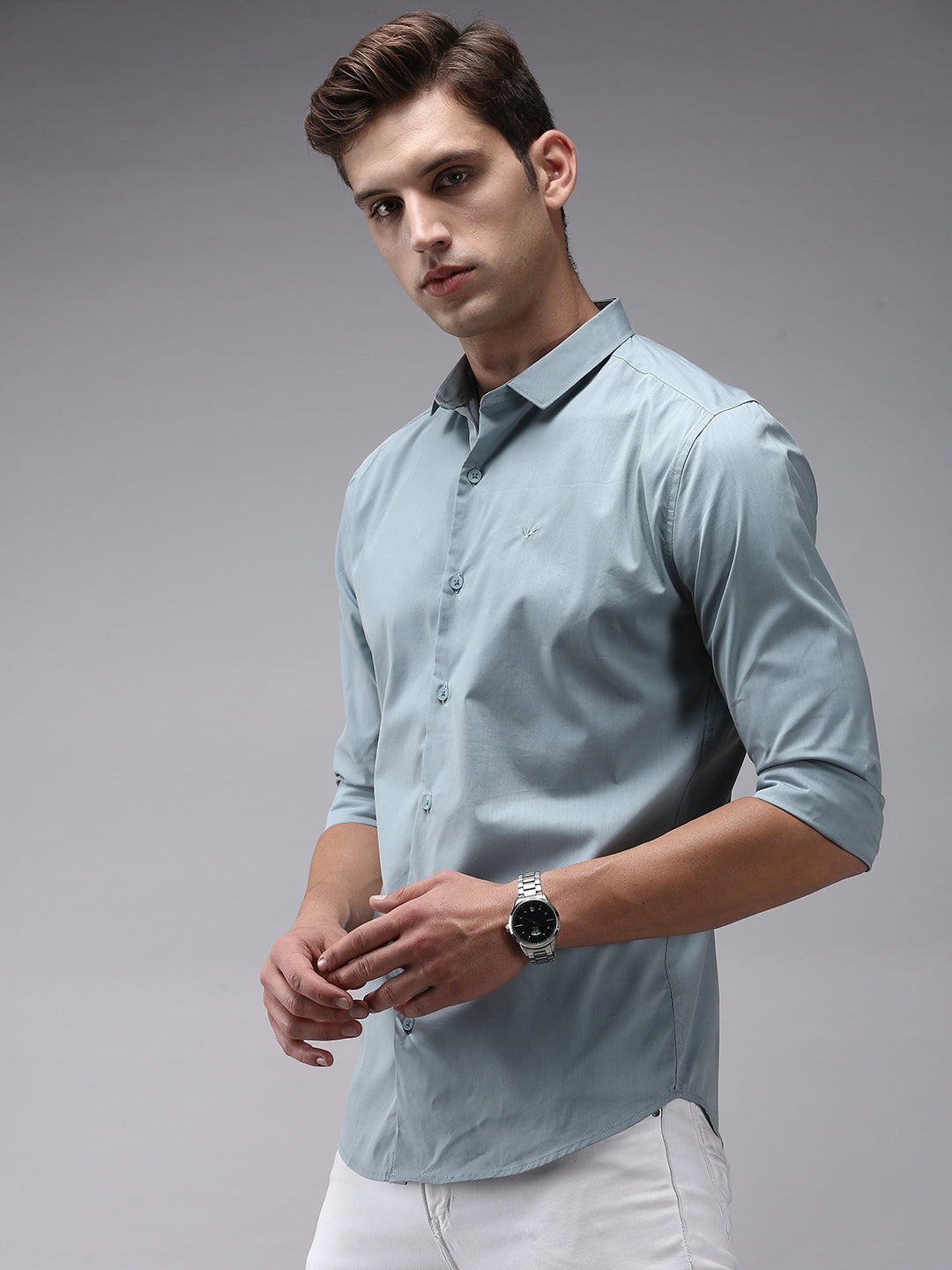 Men's Blue Comfort Casual Cotton Shirt