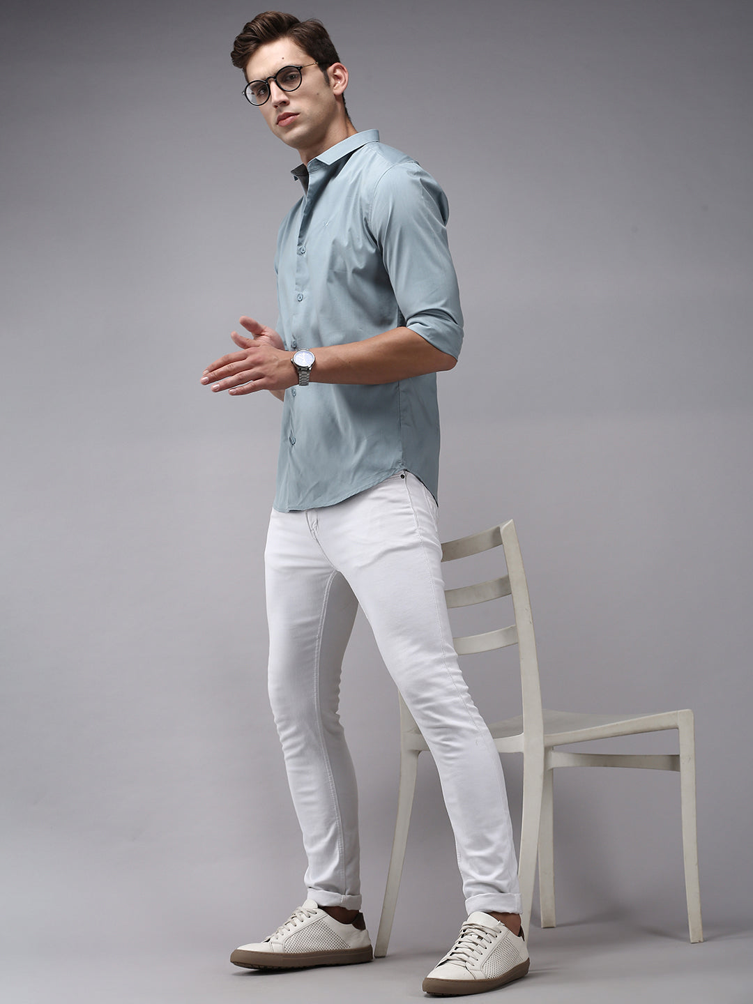 Men's Blue Comfort Casual Cotton Shirt