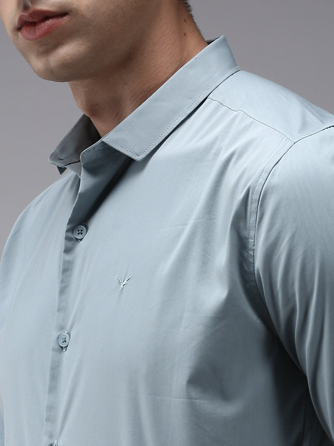 Men's Blue Comfort Casual Cotton Shirt