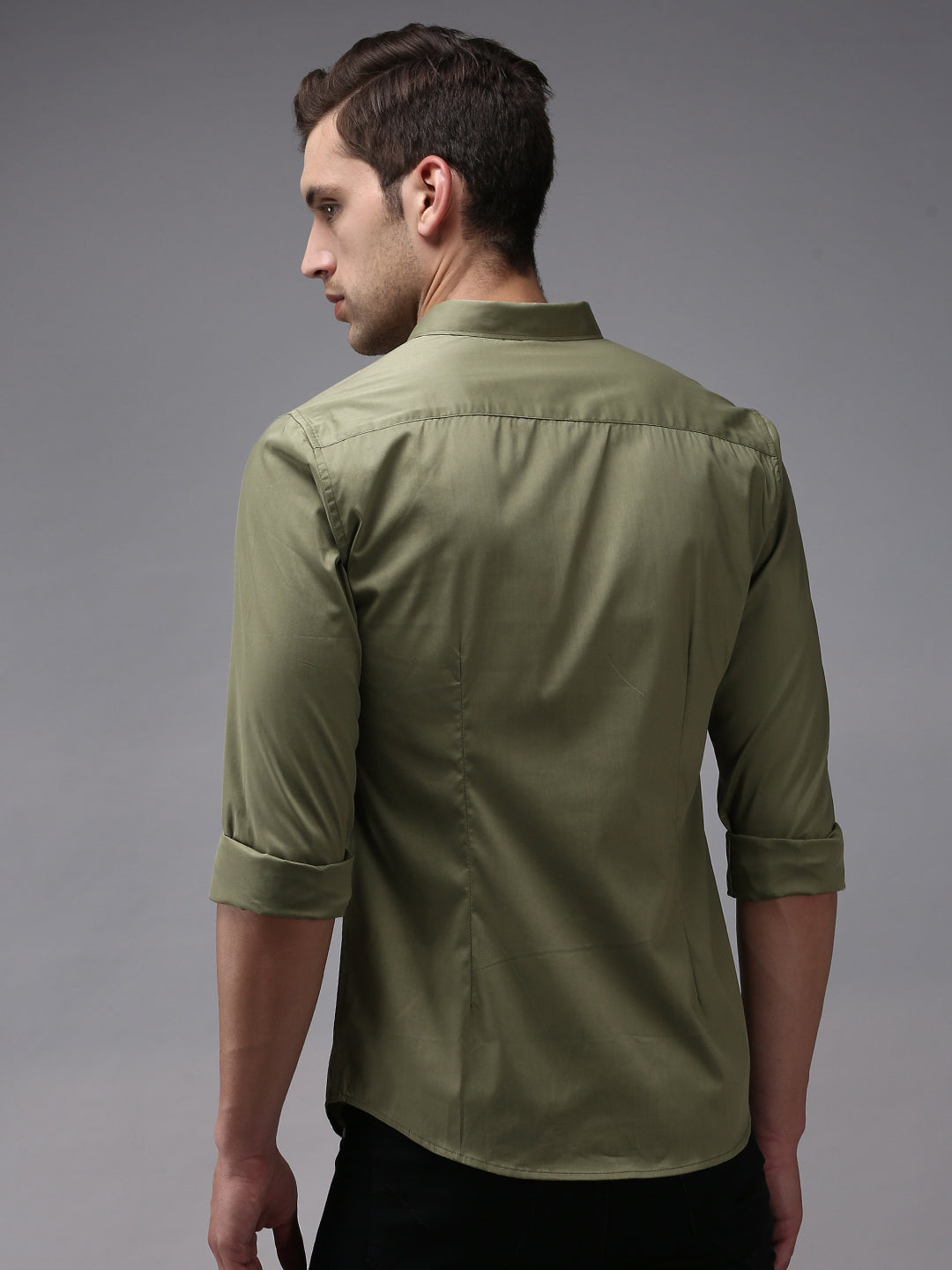 Men's Olive Comfort Cotton Casual Shirt