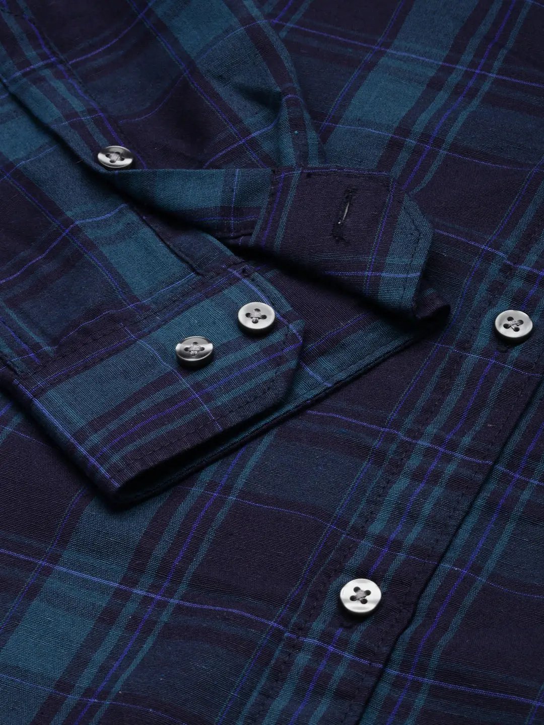 Men's Navy Checked Casual Shirt