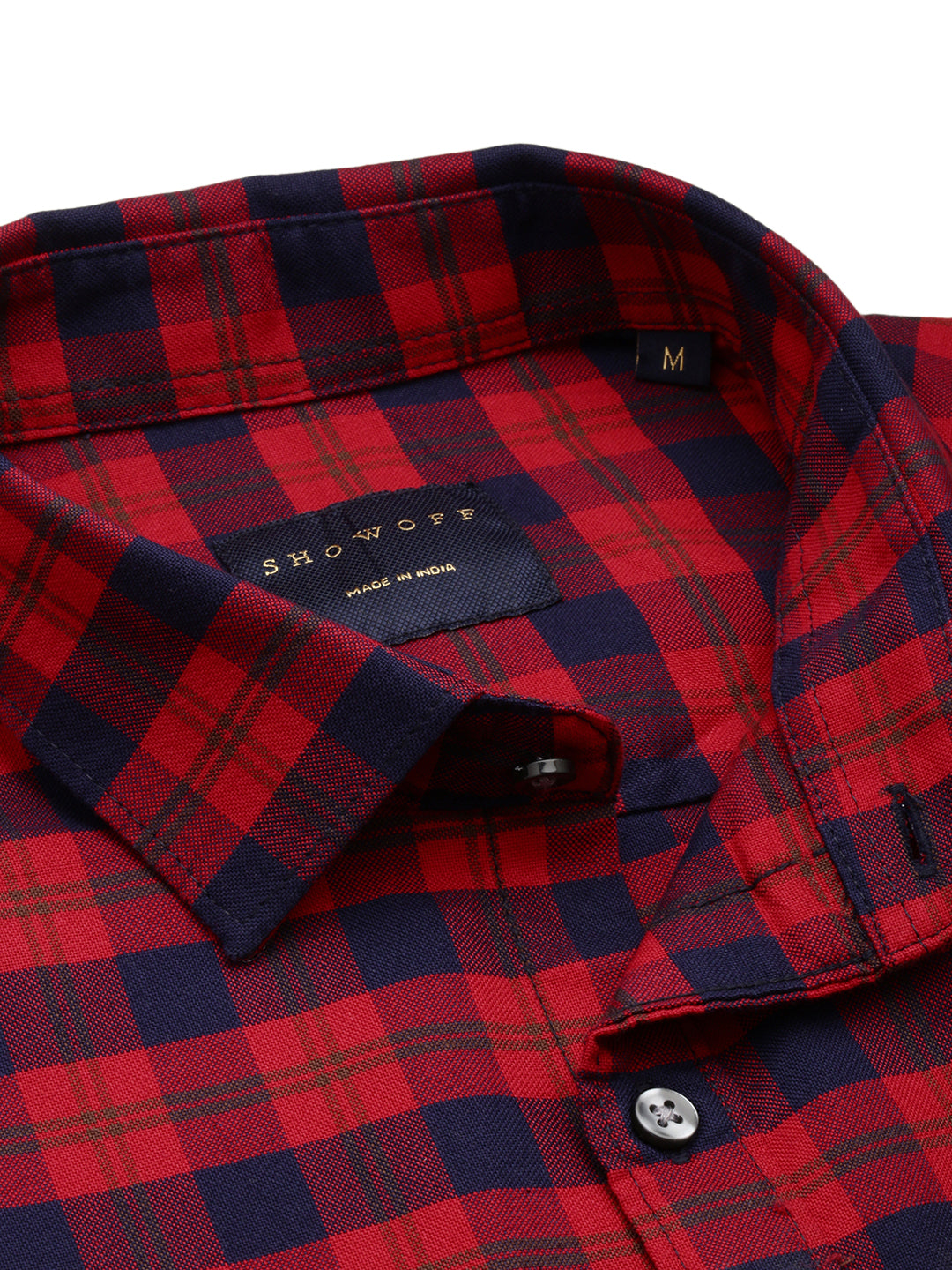 Men Red Checked Casual Shirt