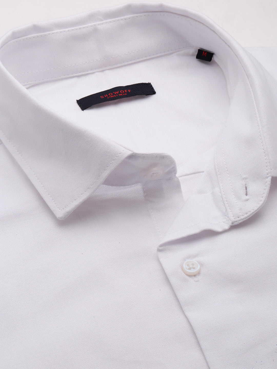 Men's White Solid Casual Shirt