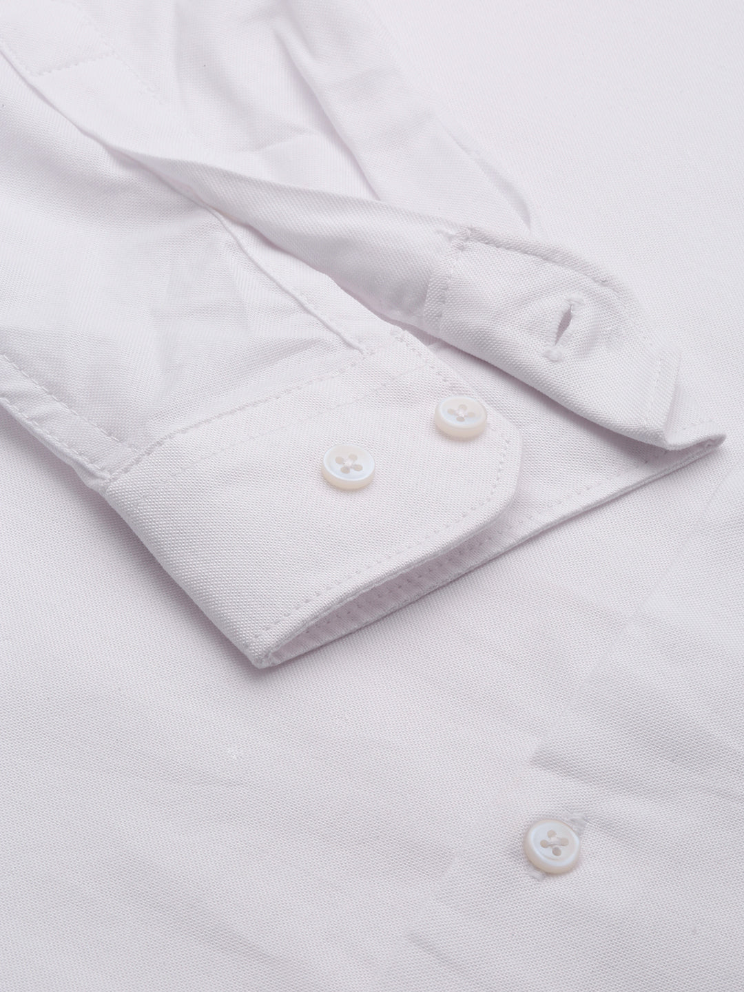 Men's White Solid Casual Shirt