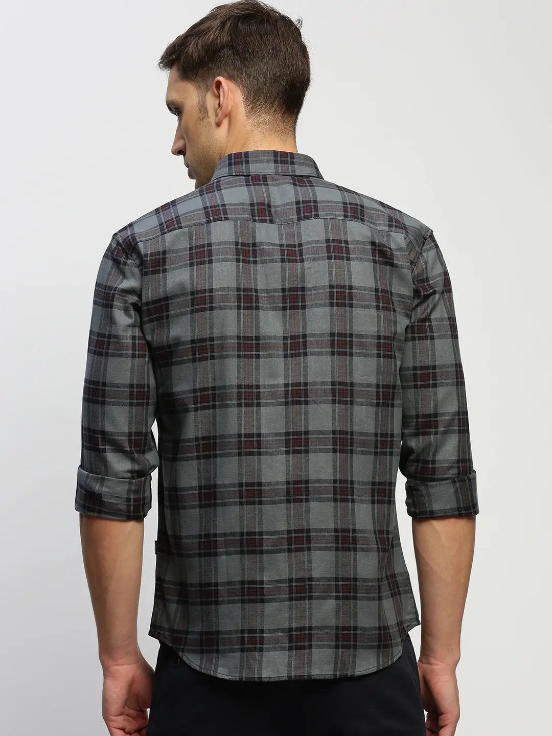 Men's Grey Checked Shirt