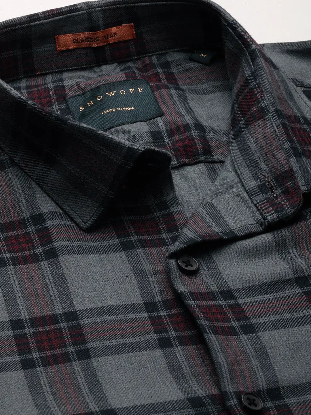 Men's Grey Checked Shirt