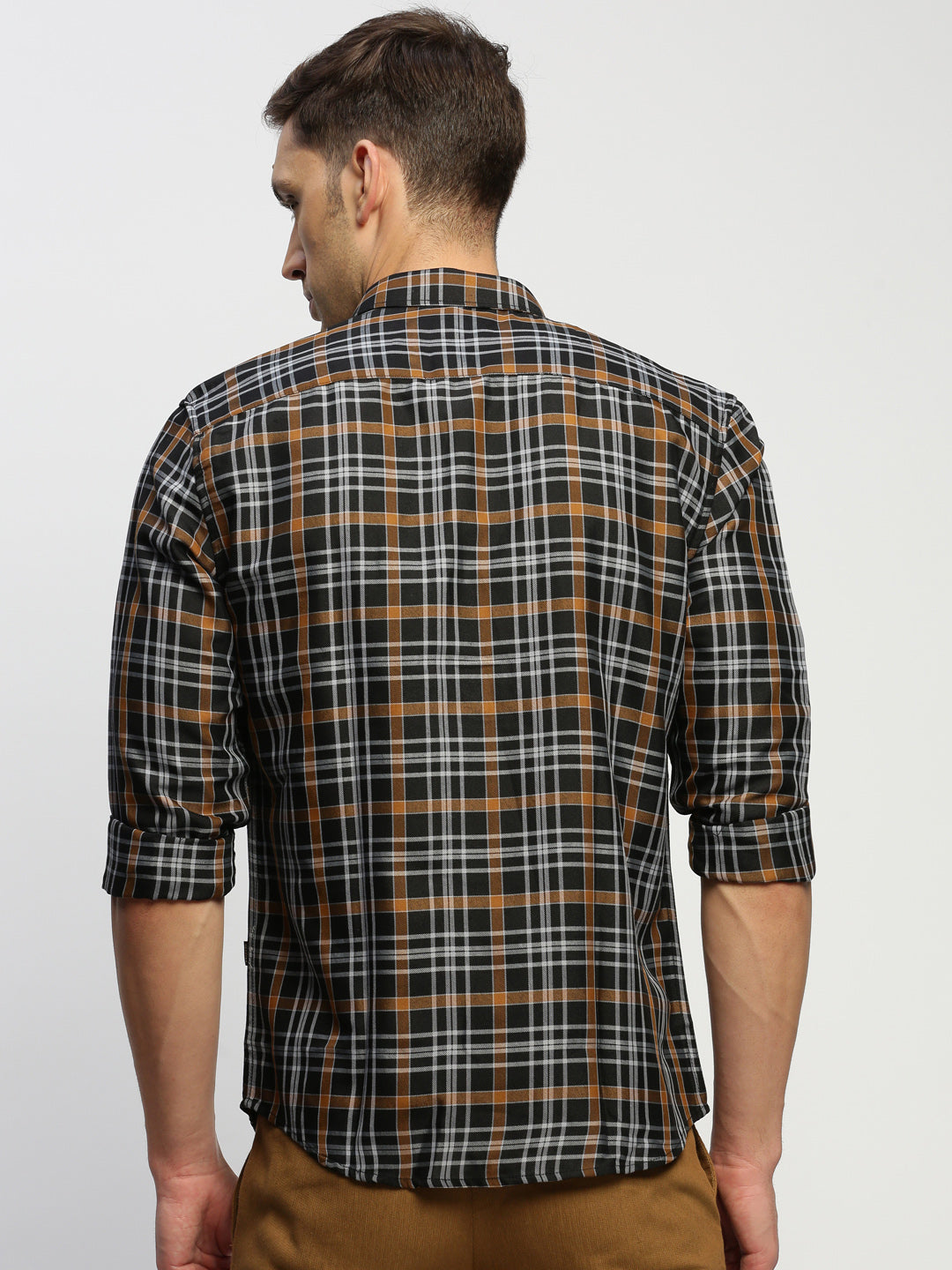 Men Black Checked Shirt