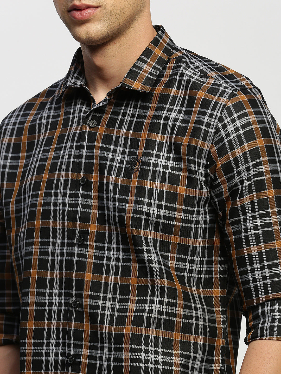 Men Black Checked Shirt