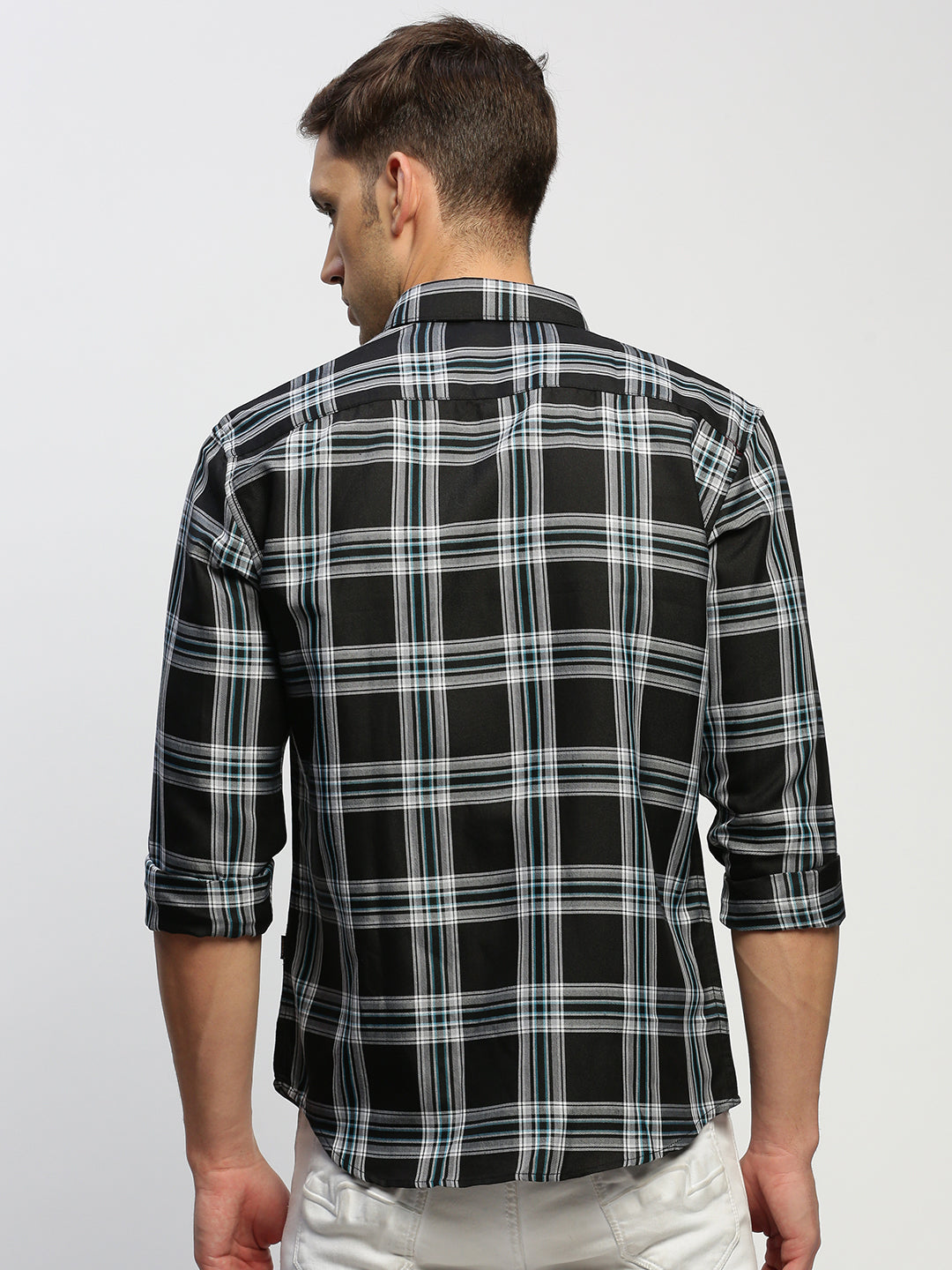 Men Black Checked Shirt