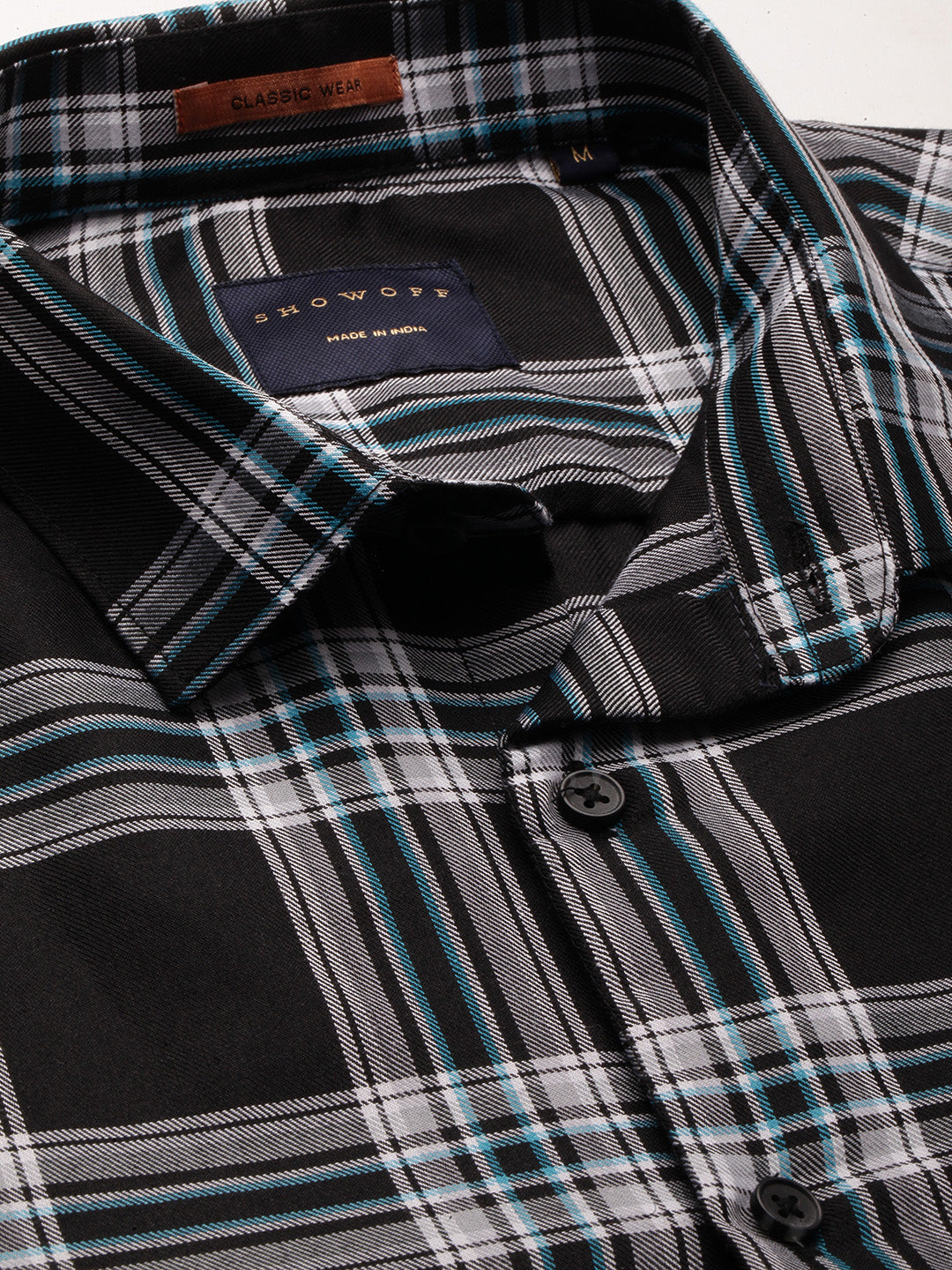 Men Black Checked Shirt