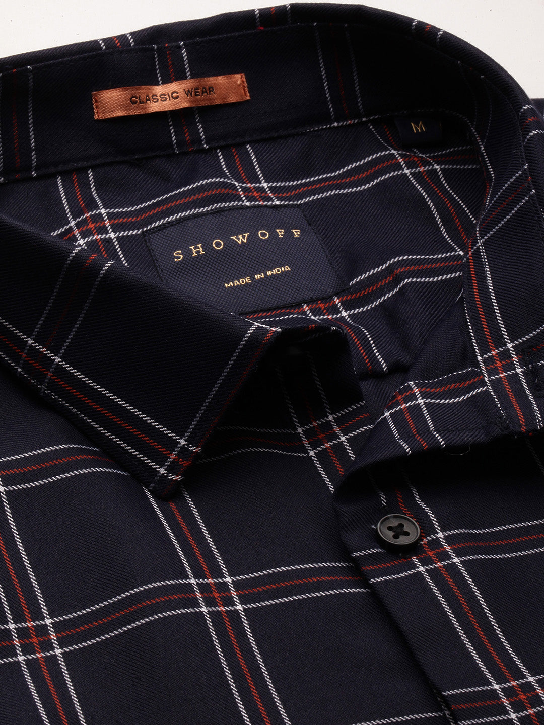 Men Navy Checked Shirt