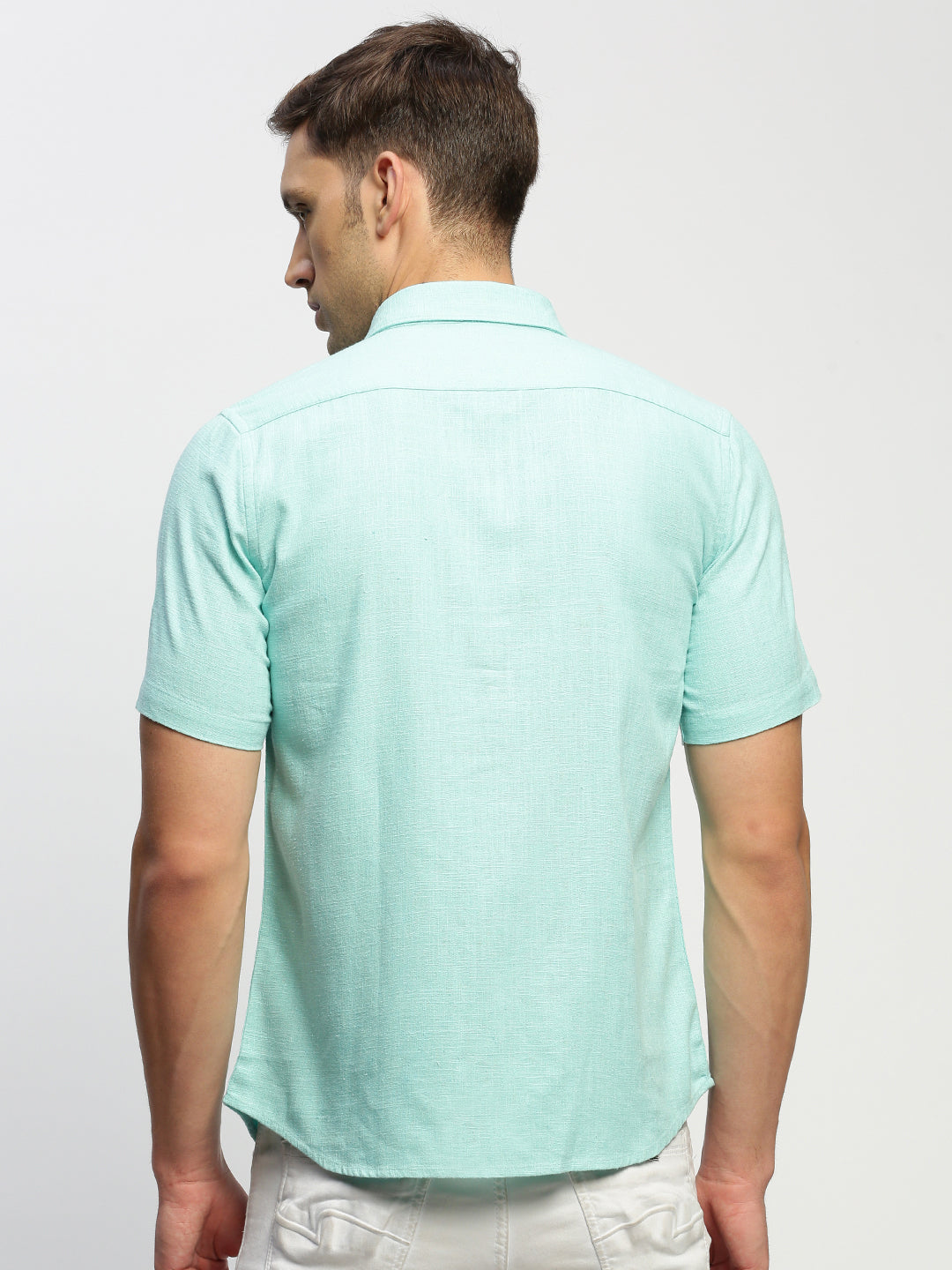 Men Green Solid Shirt