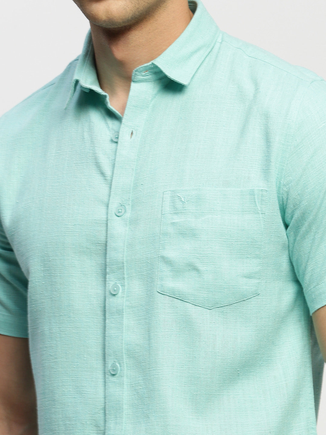 Men Green Solid Shirt