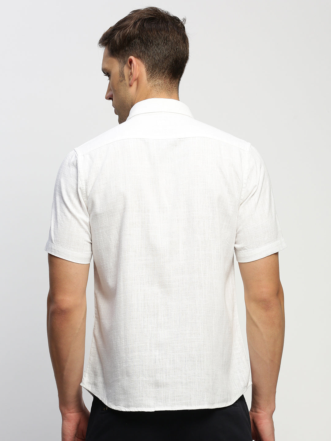 Men White Solid Shirt