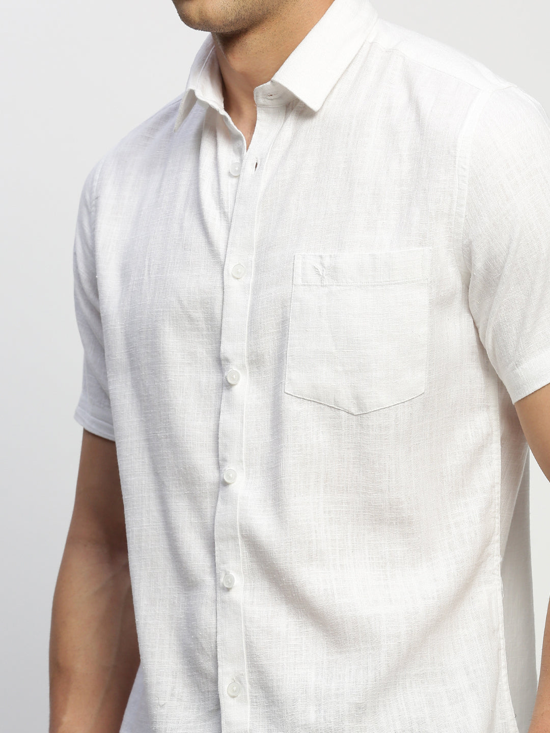 Men White Solid Shirt