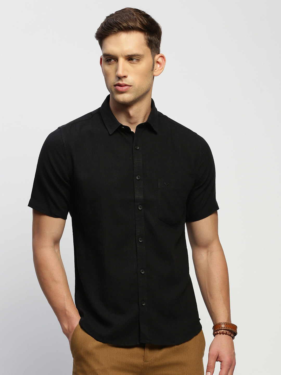 Men Black Solid Shirt