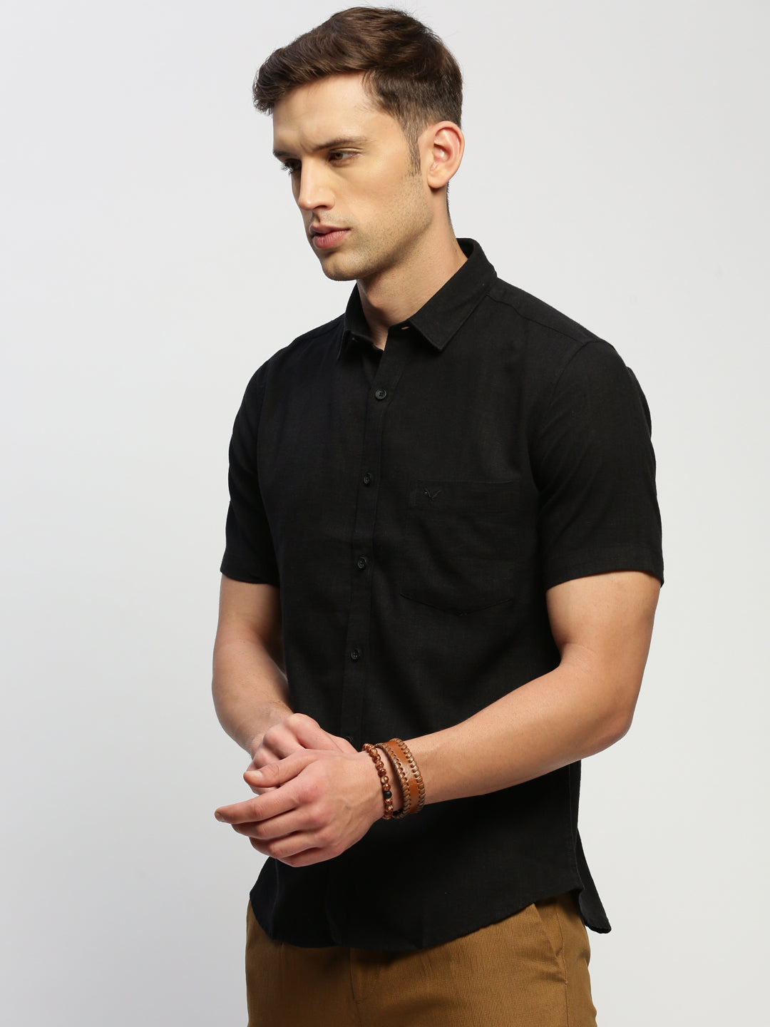 Men Black Solid Shirt