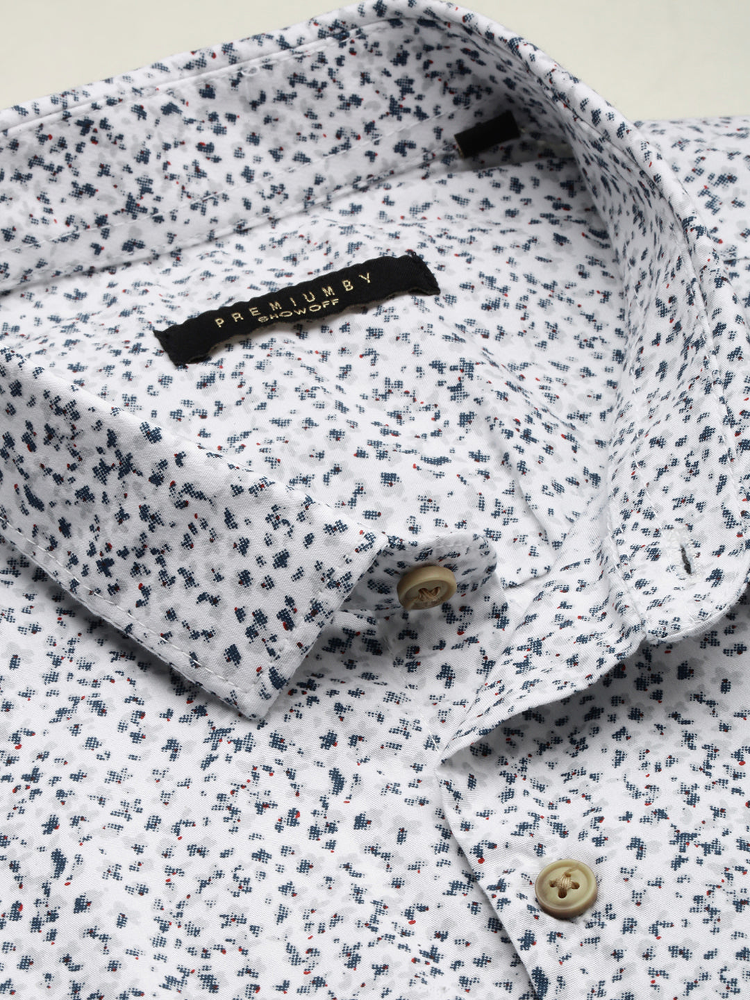 Men White Printed Casual Shirt