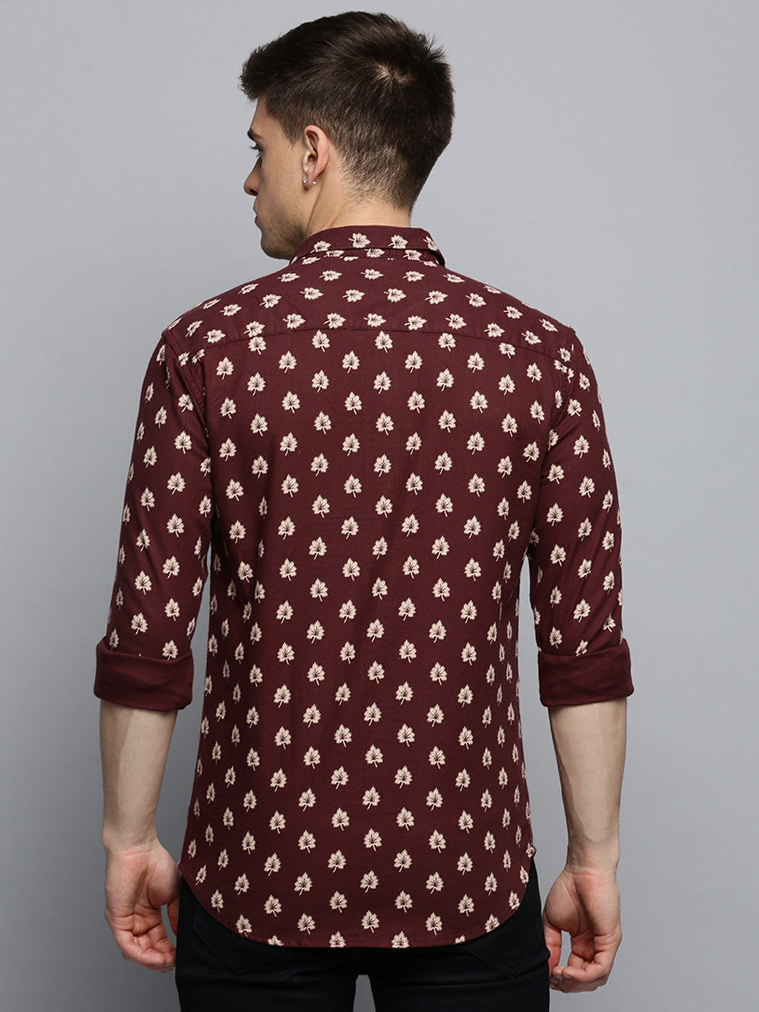 Men Brown Printed Casual Shirt