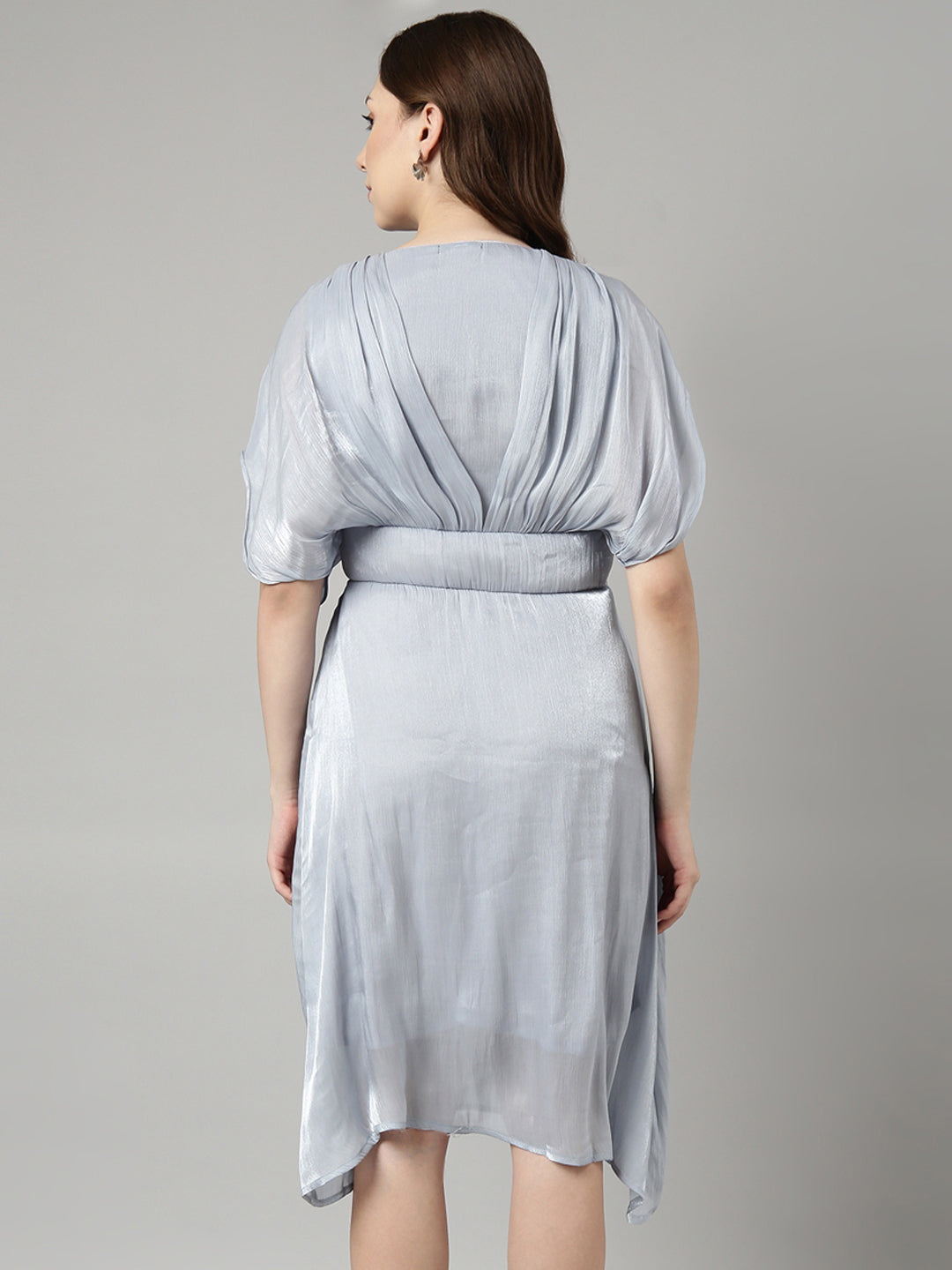 Women Grey Solid A-Line Dress