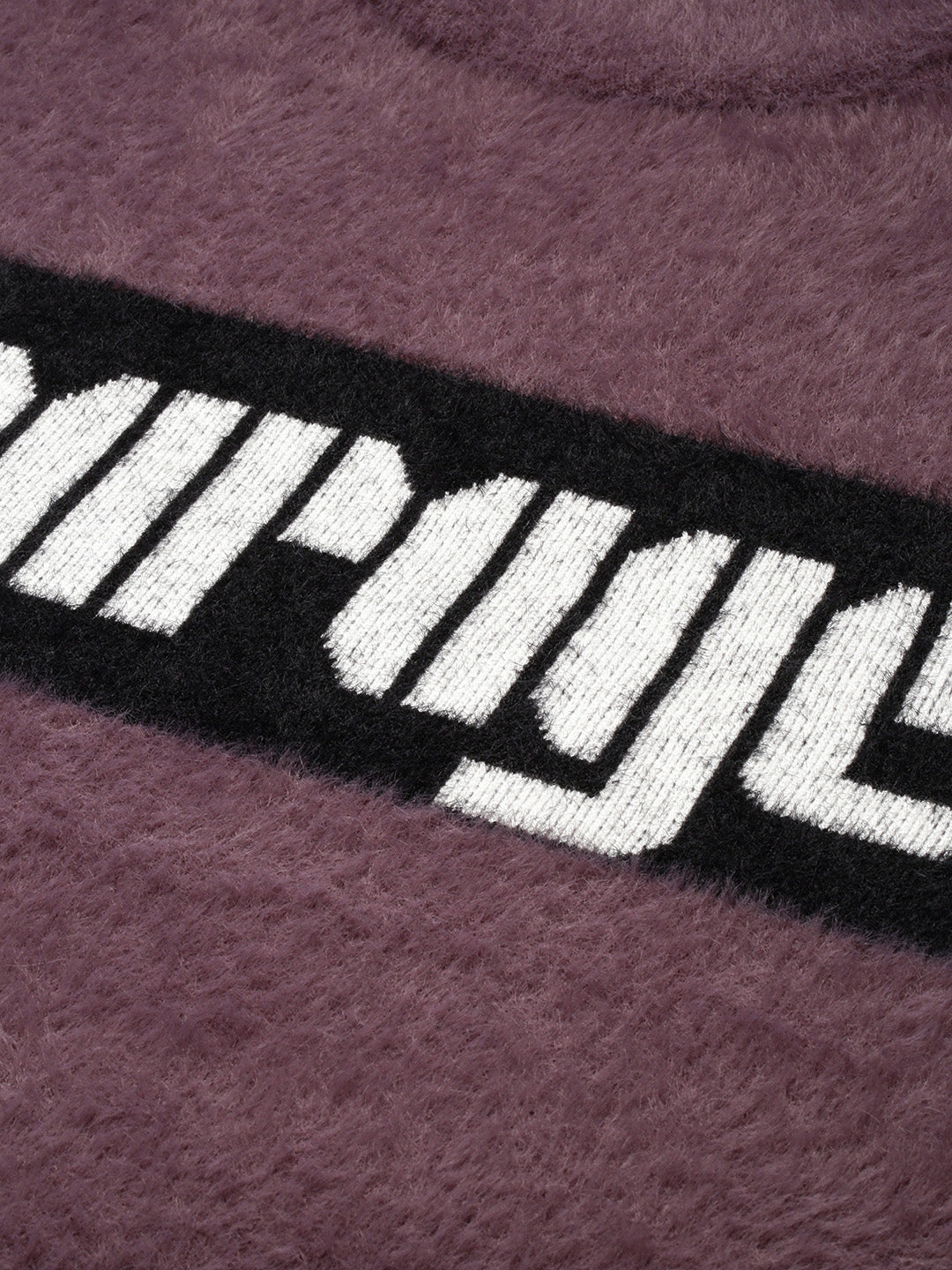 Men's Round Neck Self Design Lavender Casual Pullover