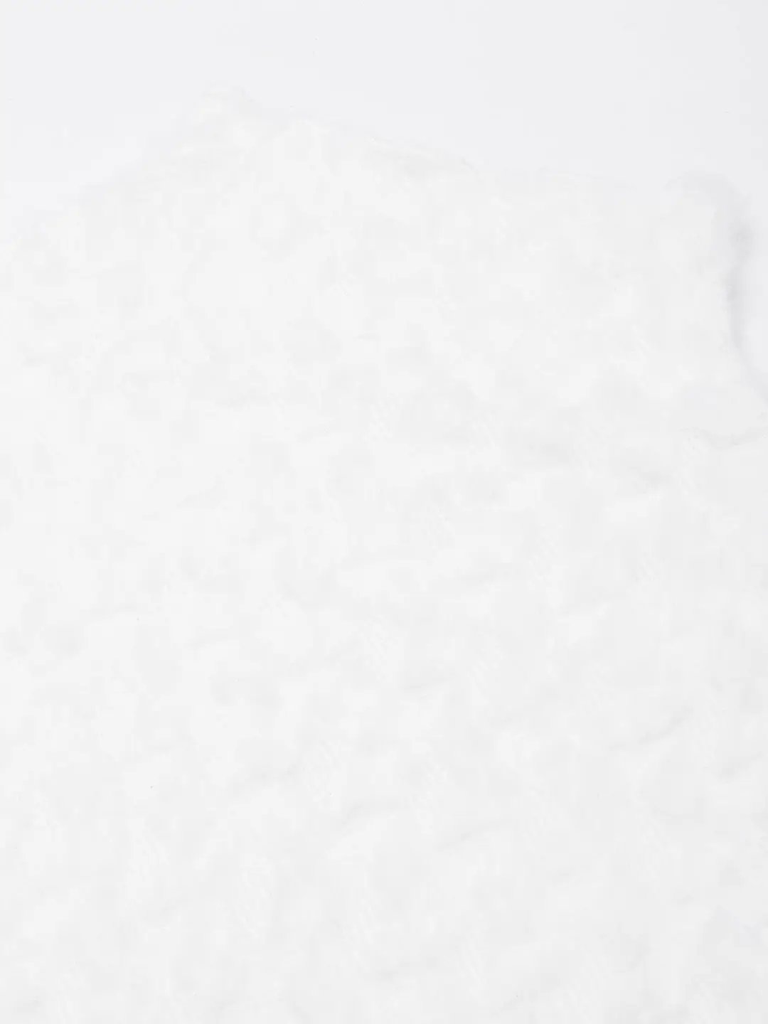 Women's White Self Design Fitted Top