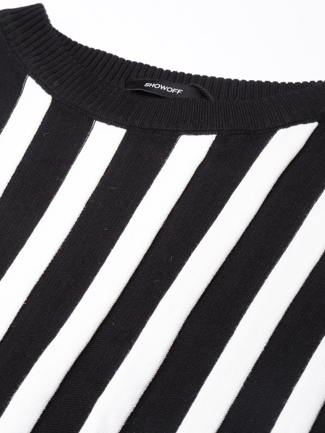 Women Black Vertical Stripes Top