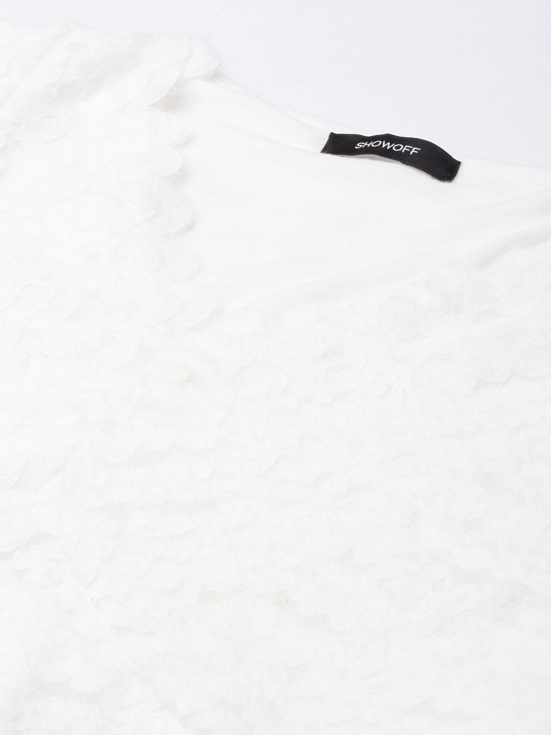 Women's Self Design White Top