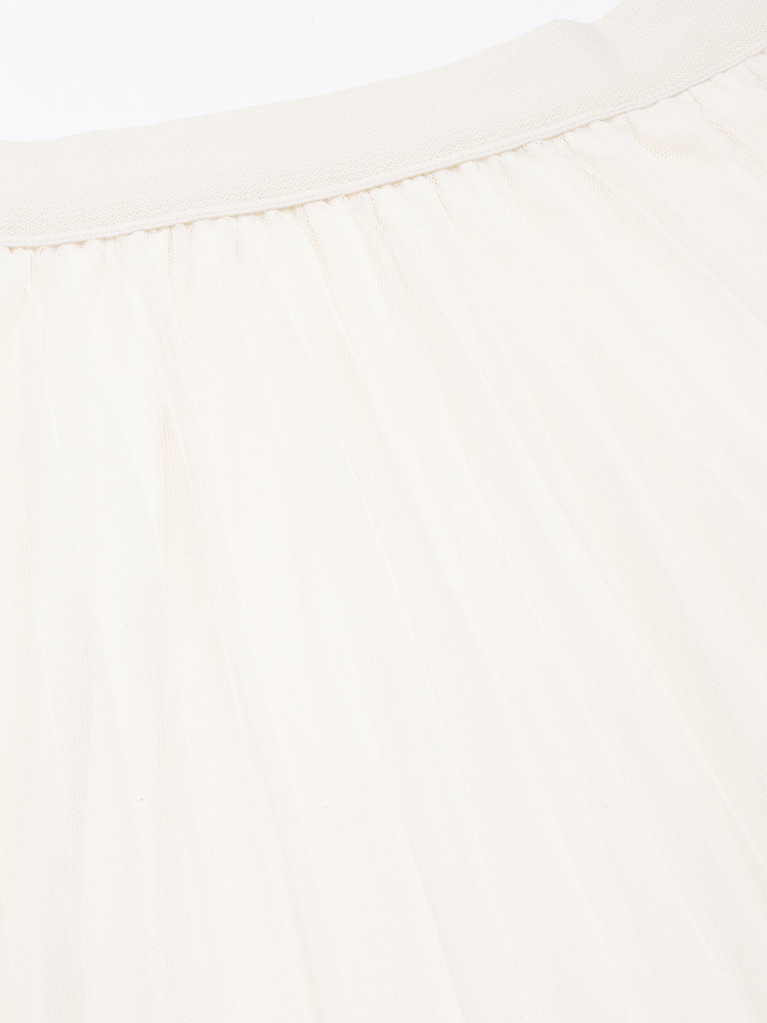 Women Flared Midi Cream Solid Skirt