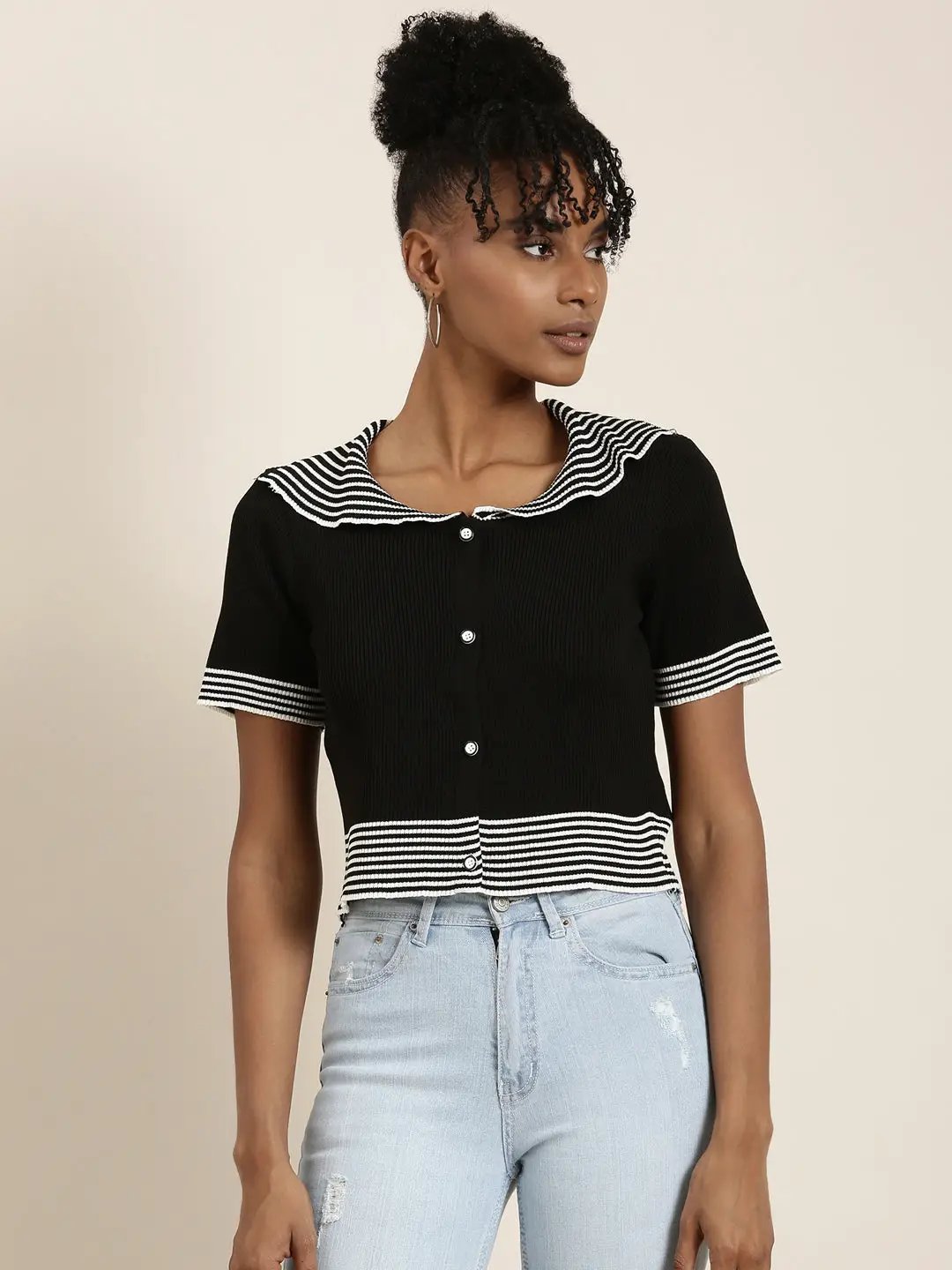 Women's Black Solid Top