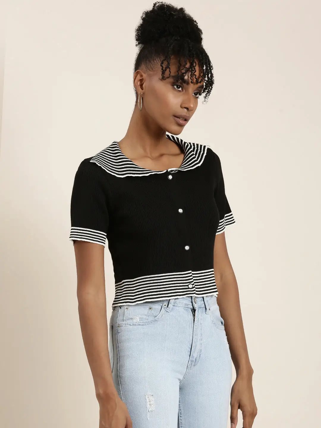 Women's Black Solid Top