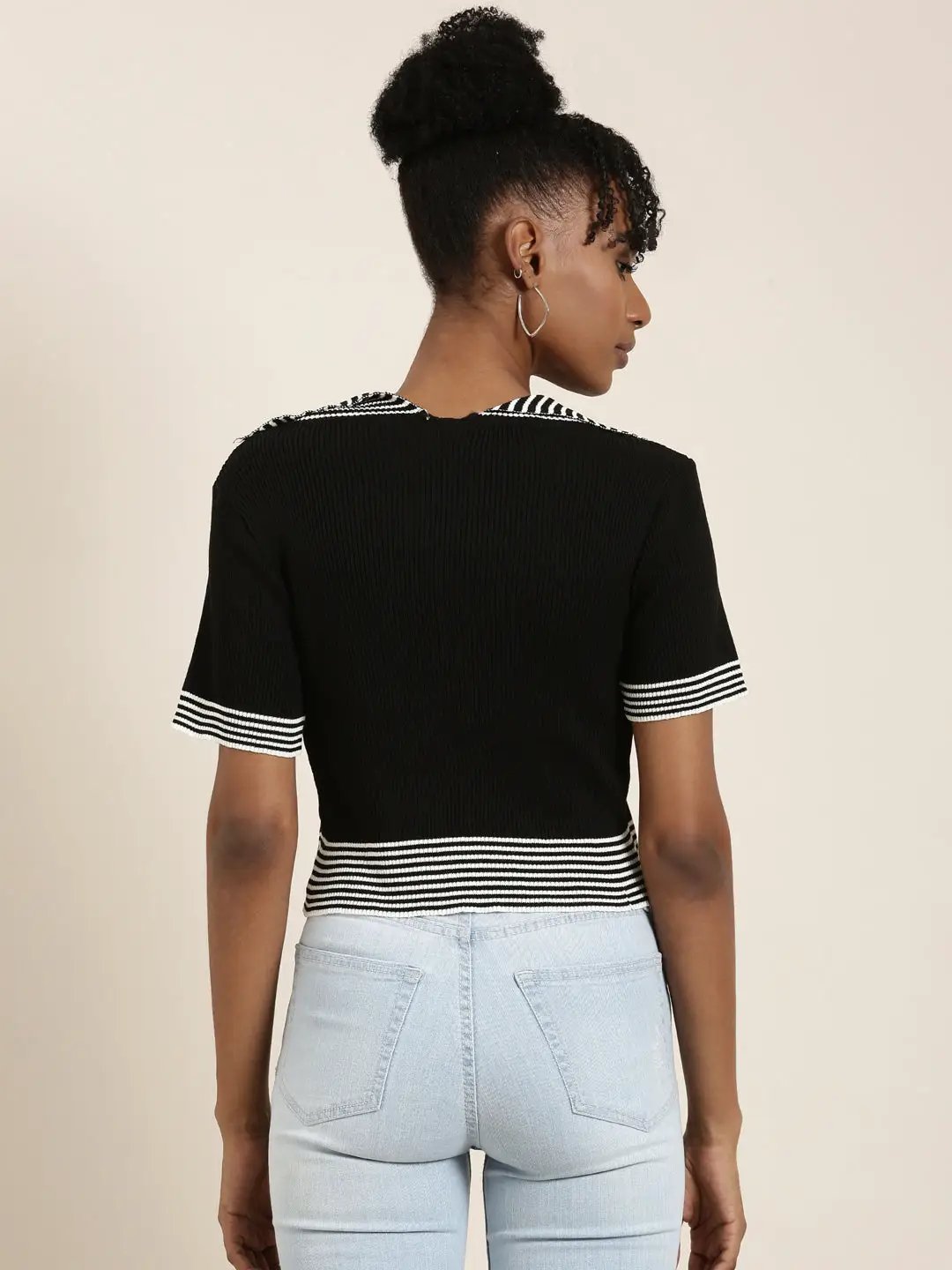 Women's Black Solid Top