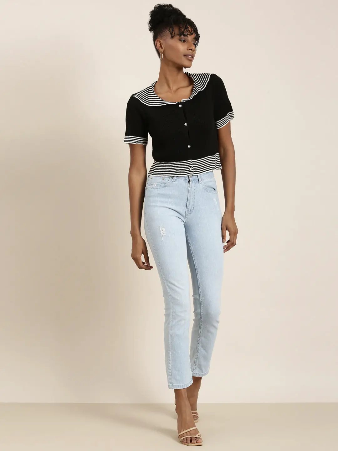Women's Black Solid Top