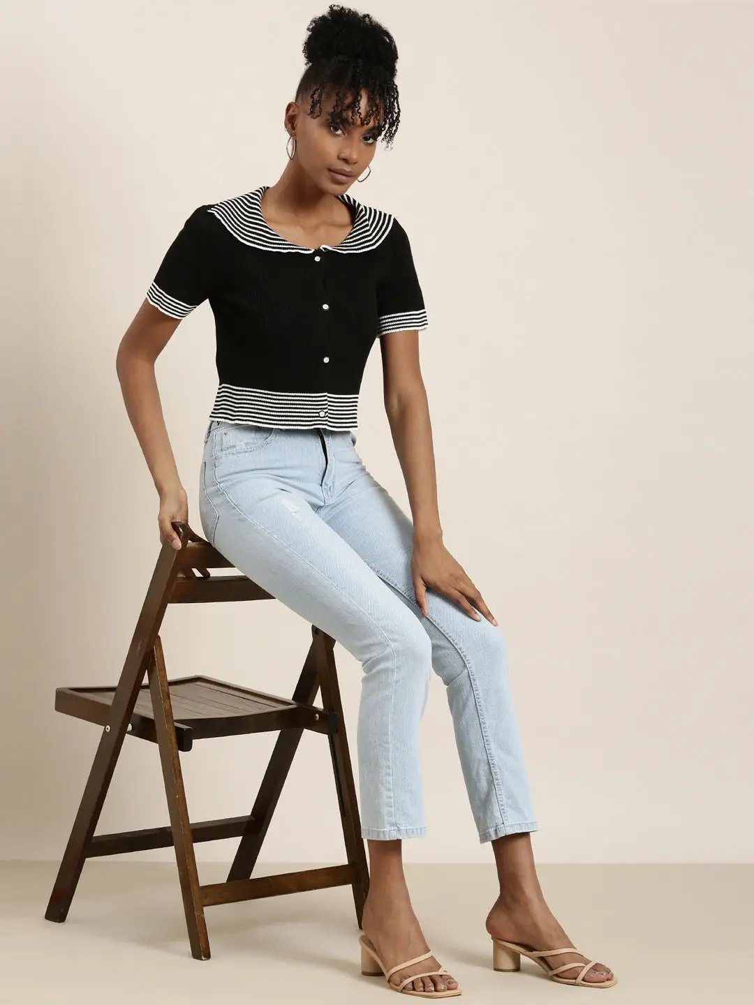 Women's Black Solid Top
