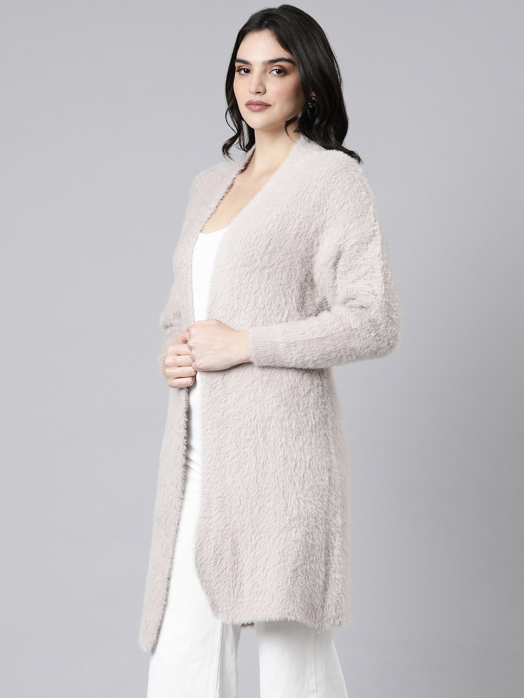 Women's Solid Beige Shrug