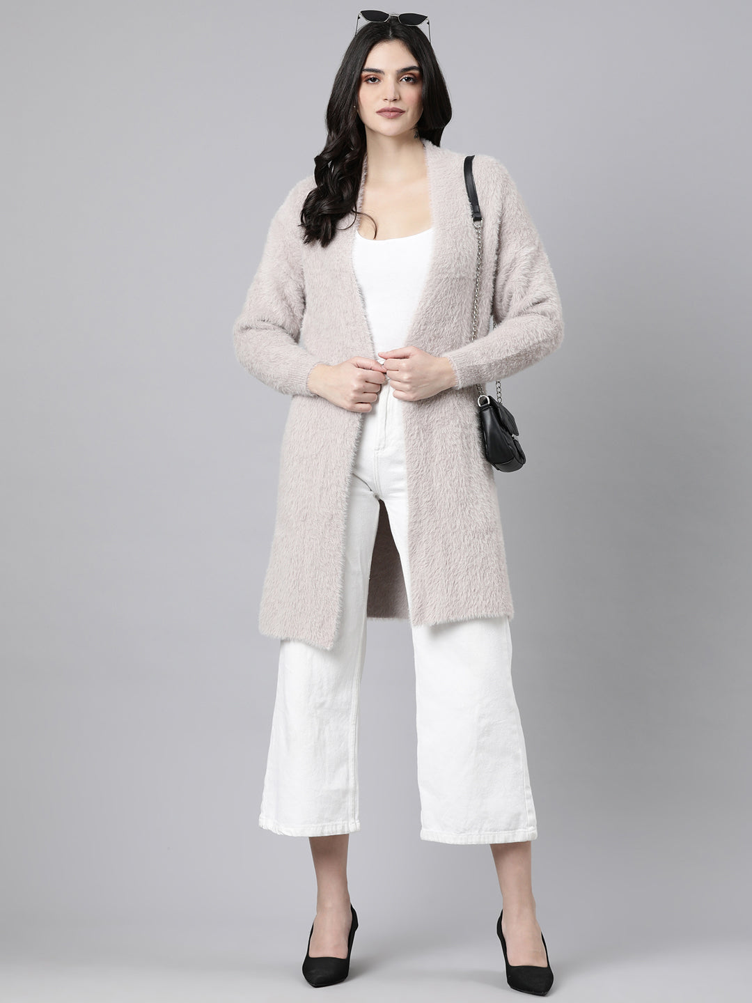 Women's Solid Beige Shrug