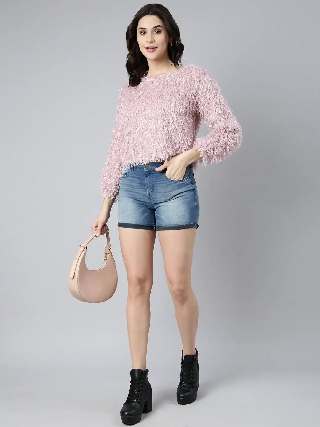 Women's Solid Lavender Top