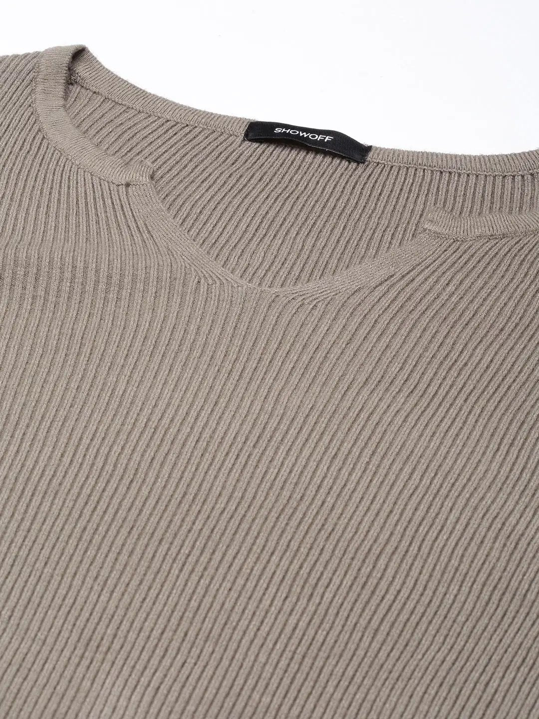 Women's Olive Solid Fitted Top