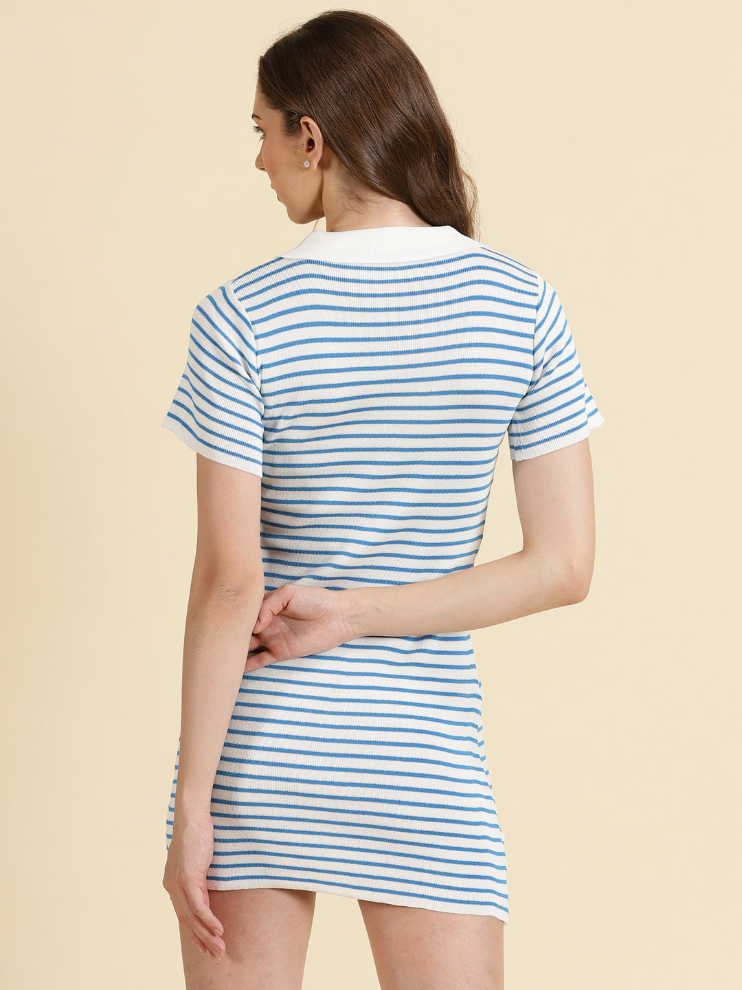 Women's White Striped Sheath Dress