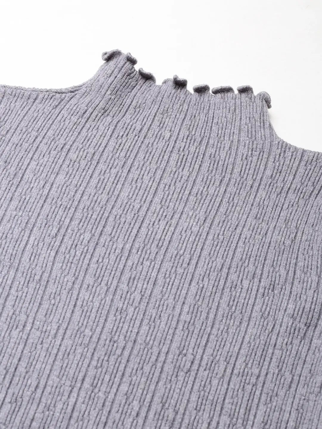 Women's Grey Solid Bodycon Dress