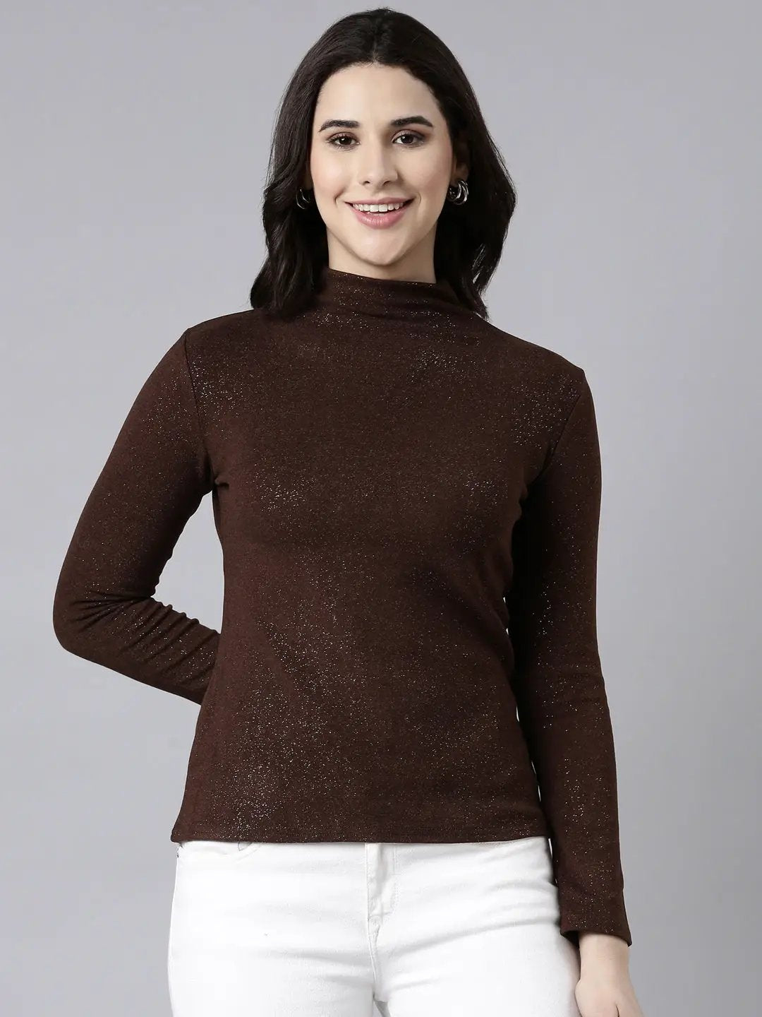 Women's Solid Brown Top