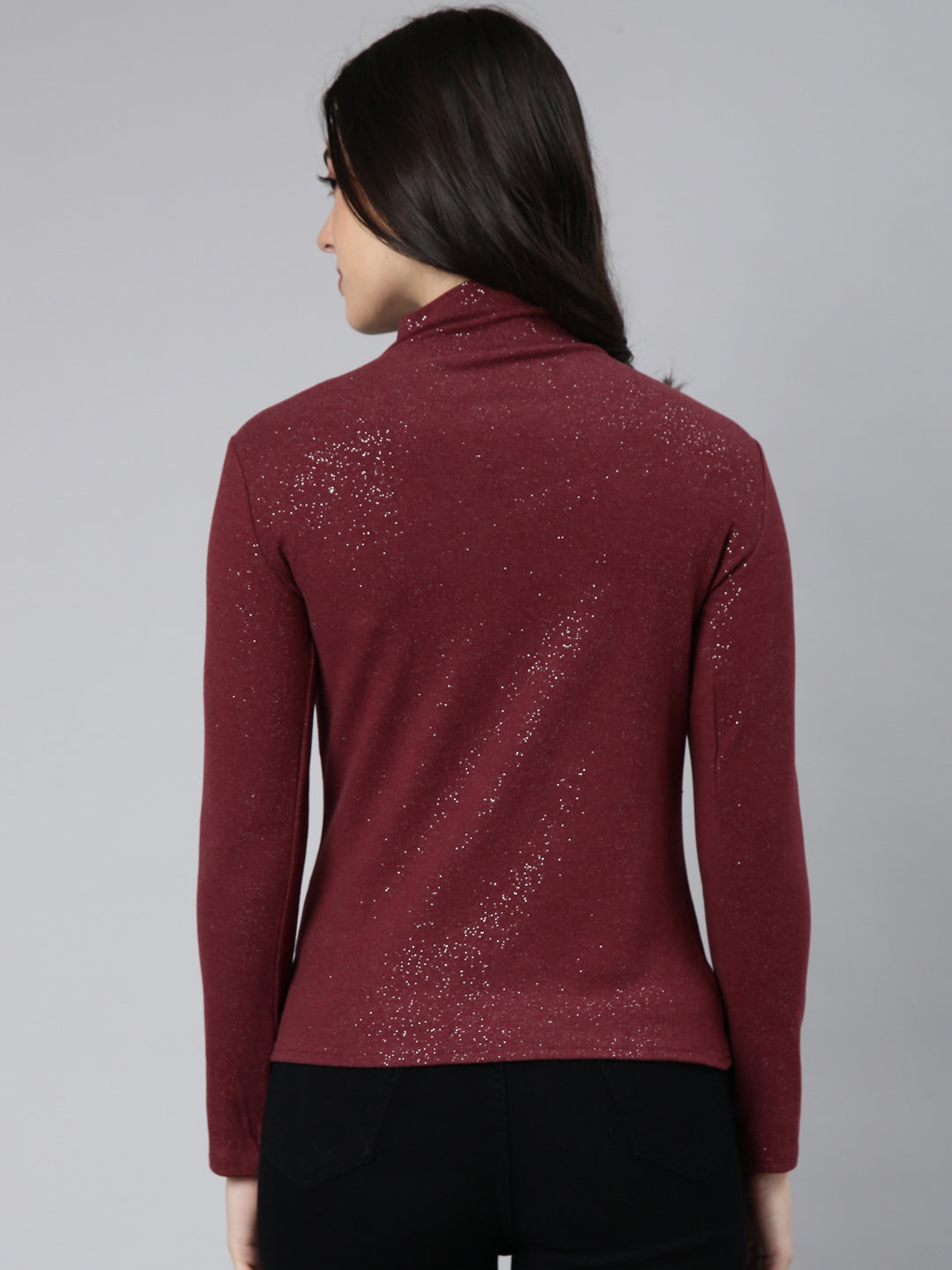 Women Solid Maroon Top